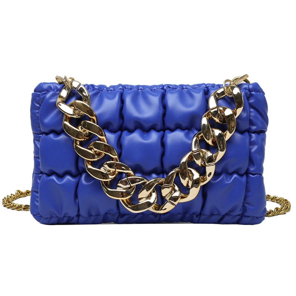 NWOT Stunning 2pcs Set/Royal Blue Big Brimmed Fedora Hat /Chain Purse - Picture 3 of 4